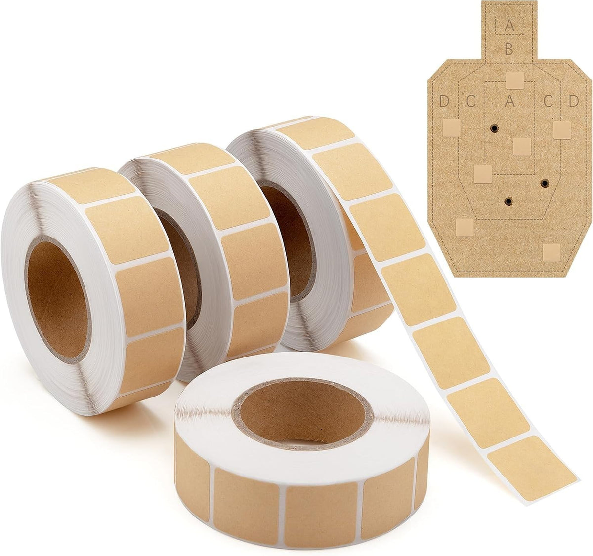 4000 Self-Adhesive Shooting Targets & Repair Stickers - 0.87 Inch Brown Pasters
