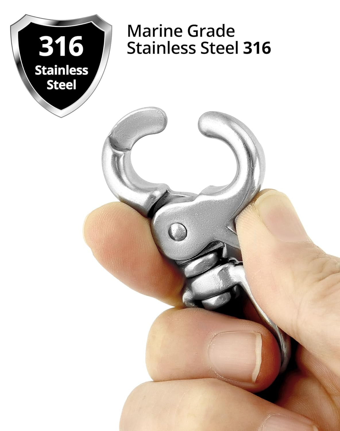 Marine Grade Stainless Steel Swivel Trigger Snap Hook 4 Pack - 2.56" Heavy Duty Clips
