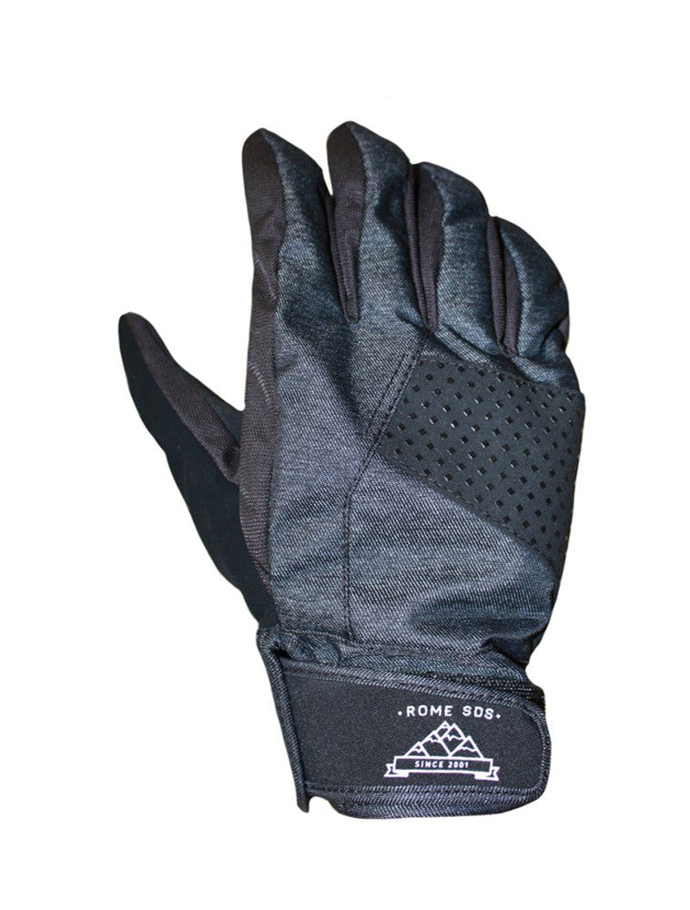 Men's Snowboard Gloves Waterproof Insulated Small Black Denim