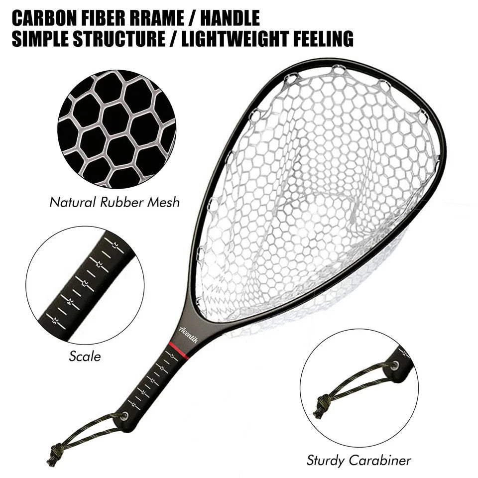 Carbon Fiber Landing Net for Fishing - Fly Fishing Net with Float Handle