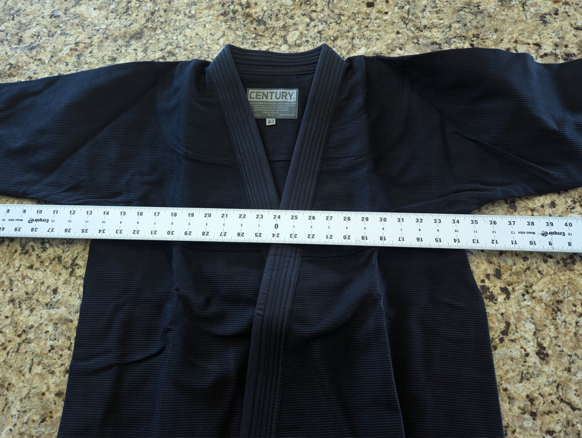 Century Jiu Jitsu Uniform A2 Small – Black Gi with 440gsm Jacket, 270gsm Pants