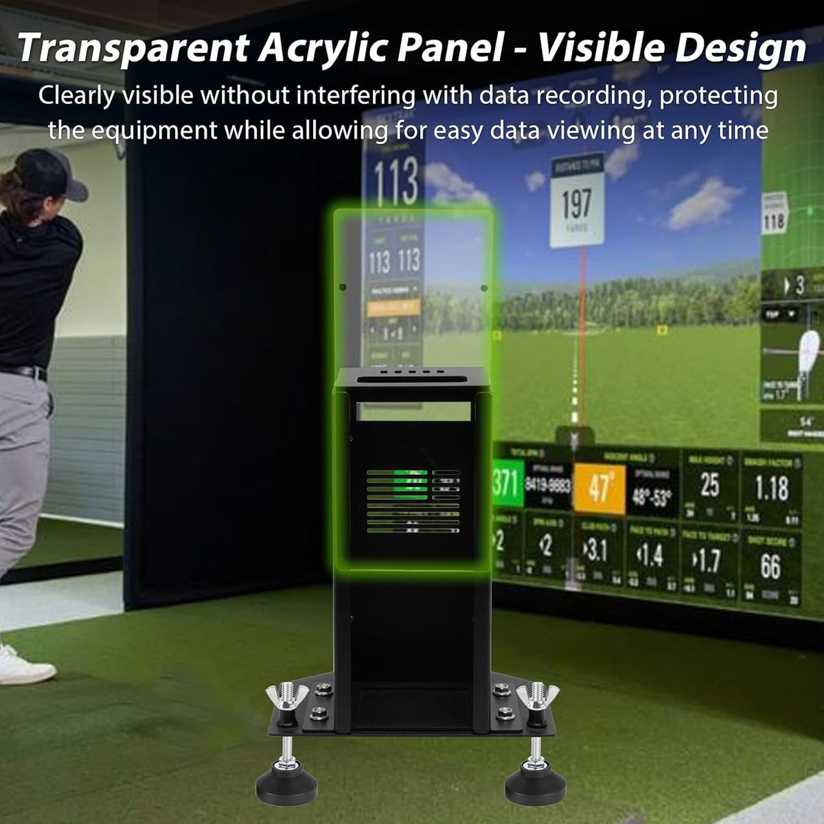 Metal Protective Shield for Square Golf Launch Monitor - Impact-Resistant Cover
