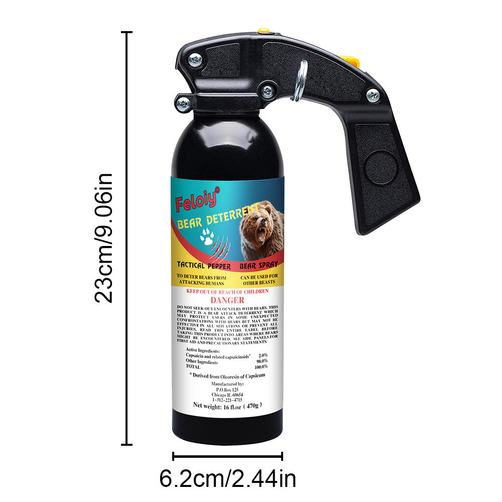 Bear Deterrent Spray - 16 oz, 32 Feet Range, Legal Formula for Wildlife Safety