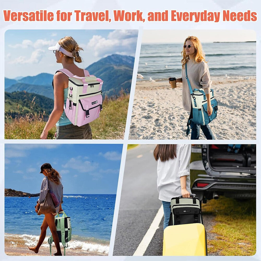 Insulated Leakproof Waterproof Cooler Backpack for Food and Drinks - Large Capacity