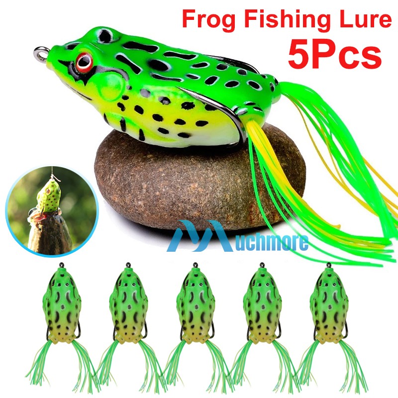 Large Topwater Frog Fishing Lures Set of 1-5 for Bass Saltwater & Freshwater