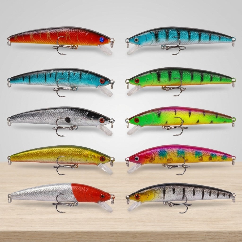 10PCS Fishing Lures Set - Life-Like Swimbaits for Bass Trout Saltwater