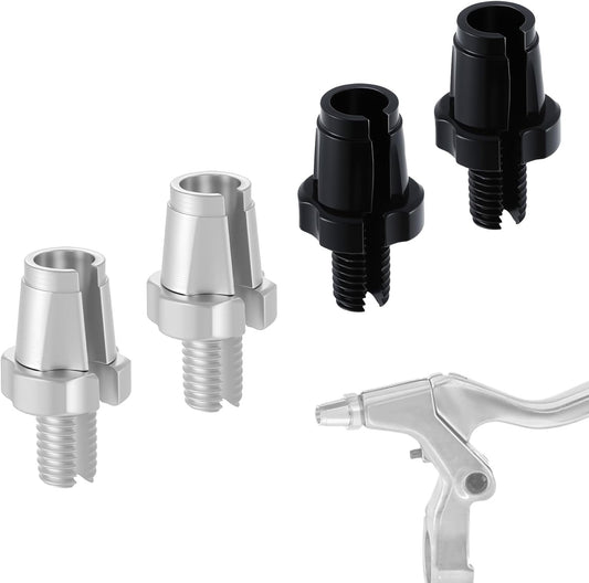 Bike Brake Lever Adjuster Screws Set - Aluminum, M7 Thread, Black & Silver