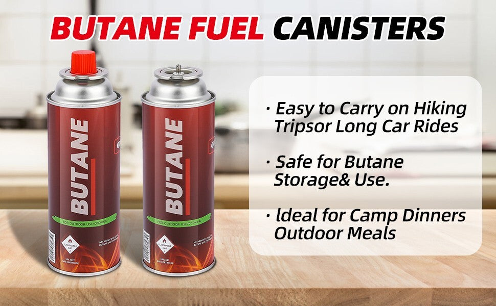8 OZ Butane Fuel Canisters for Portable Camping Stoves - 28 Count