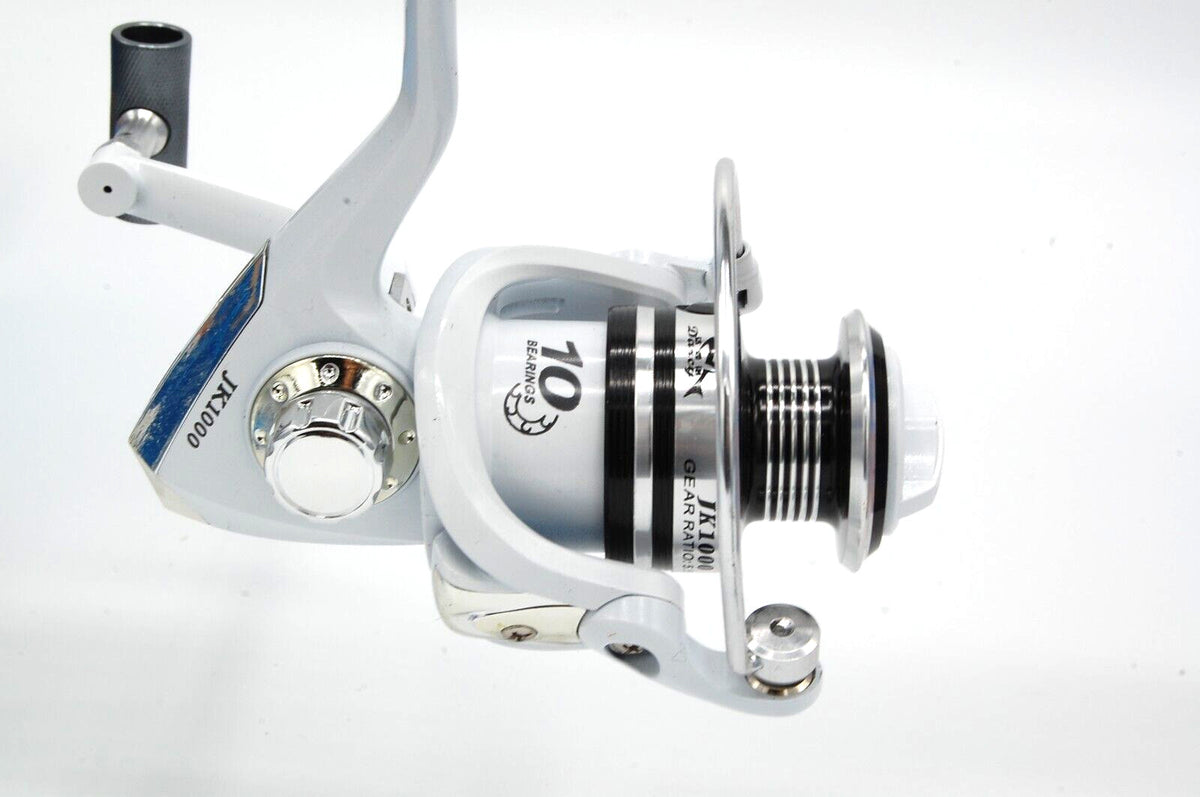 White Freshwater Spinning Reel 10BB 5.2:1 Gear Ratio for Bass Trout Crappie