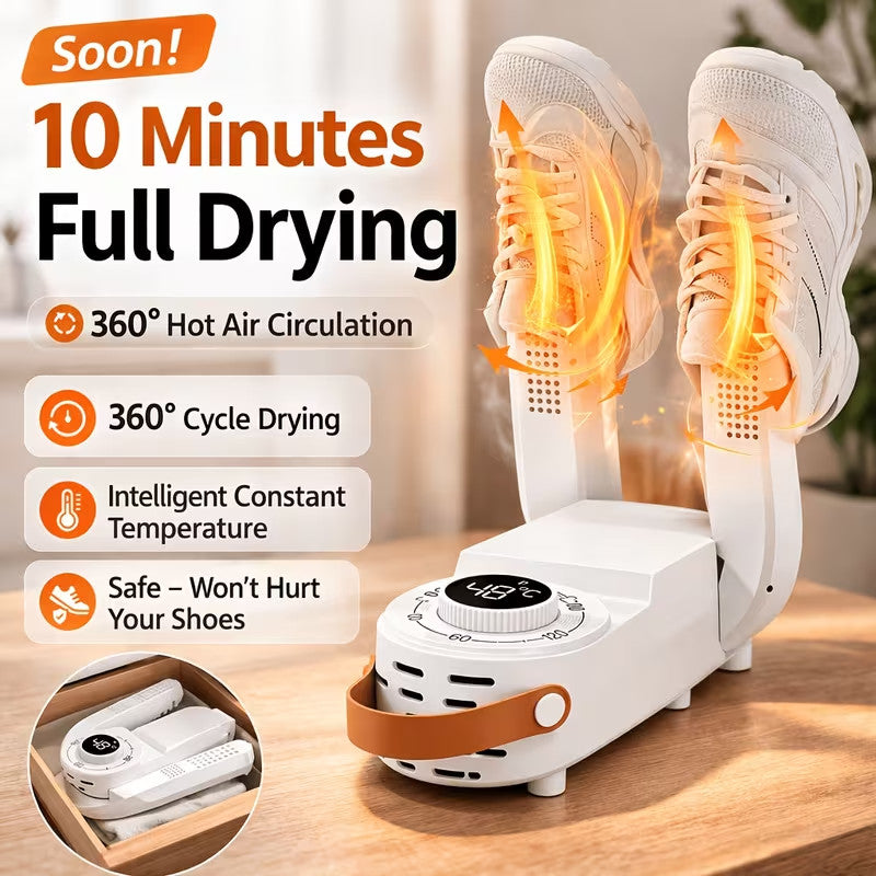 Portable Electric Shoe Dryer & Boot Warmer Fast Drying 48°C Foldable Quiet