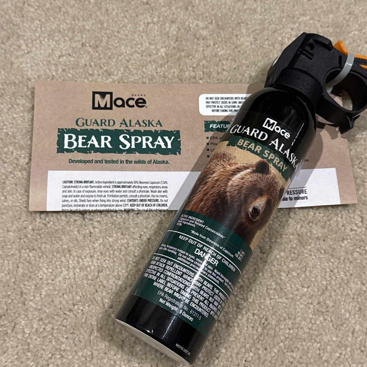 Bear Repellent Spray - 9 oz. Outdoor Survival Deterrent with EPA Registration