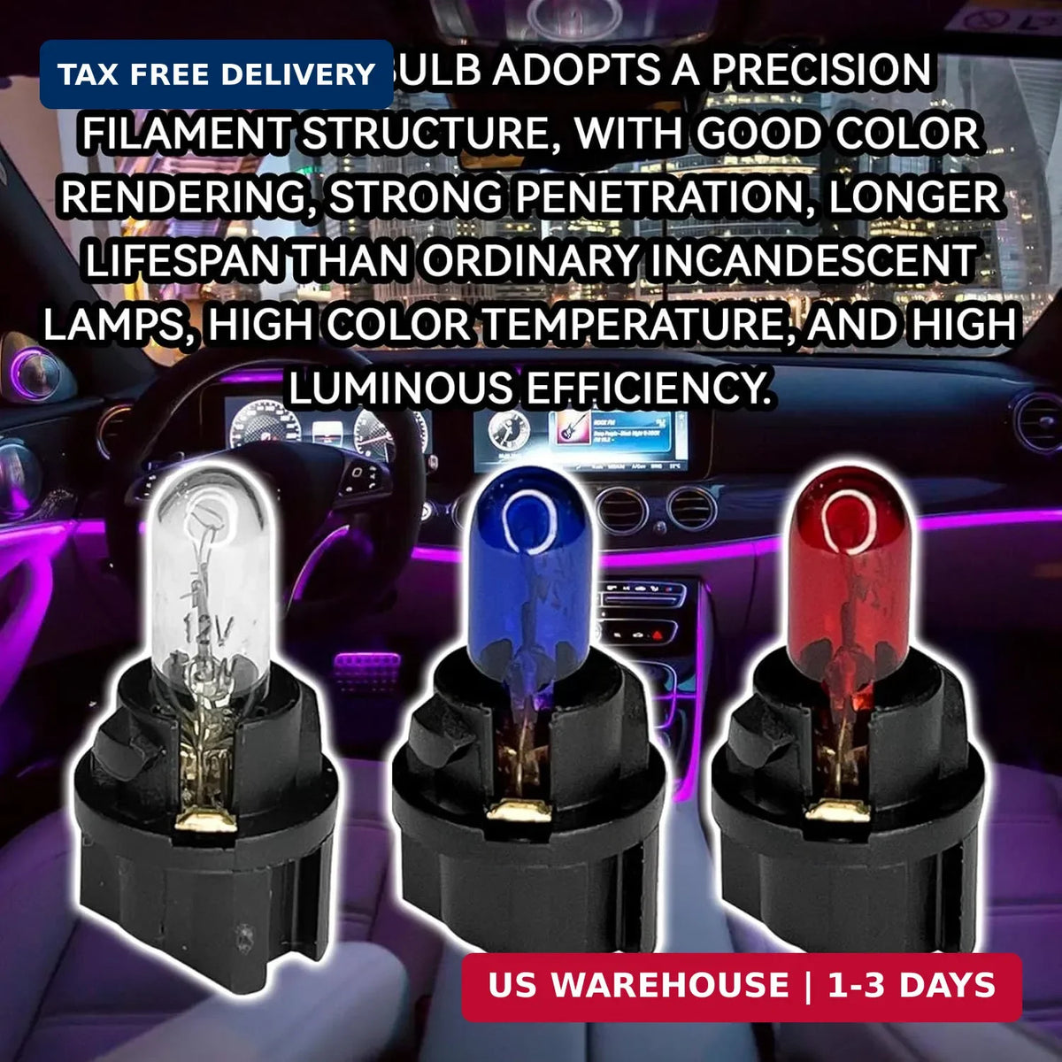 20 Pack T5 17 57 86 Instrument Cluster Bulbs for Car Dashboard Interior Lighting