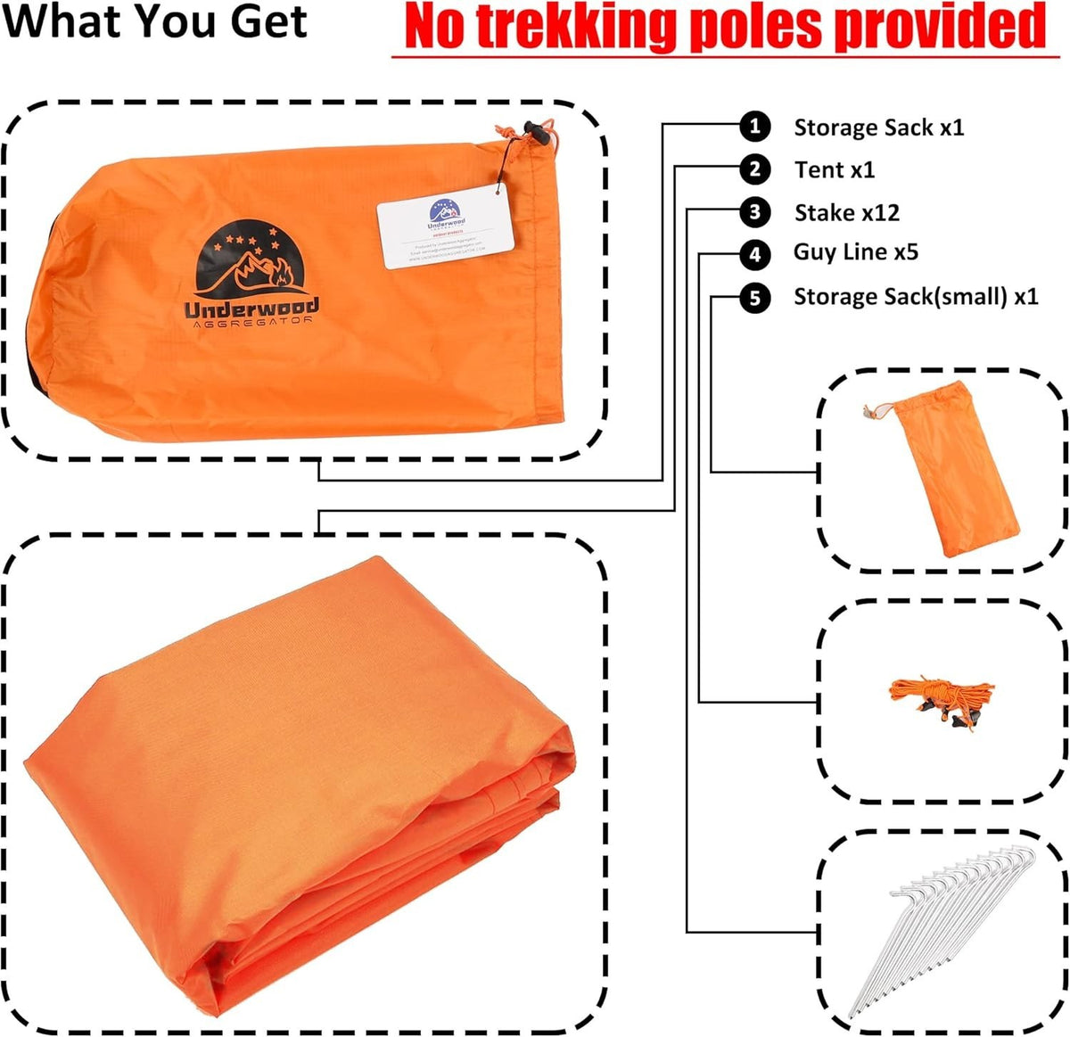 Ultralight 1 Person Trekking Pole Tent Waterproof Backpacking Shelter