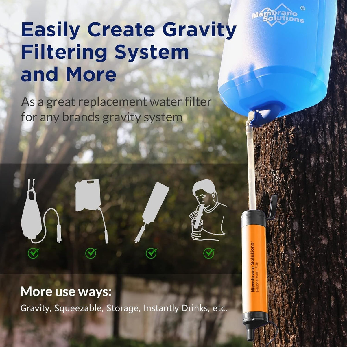 Emergency Water Filter Straws 5000L Pack - Portable Camping Hiking Survival
