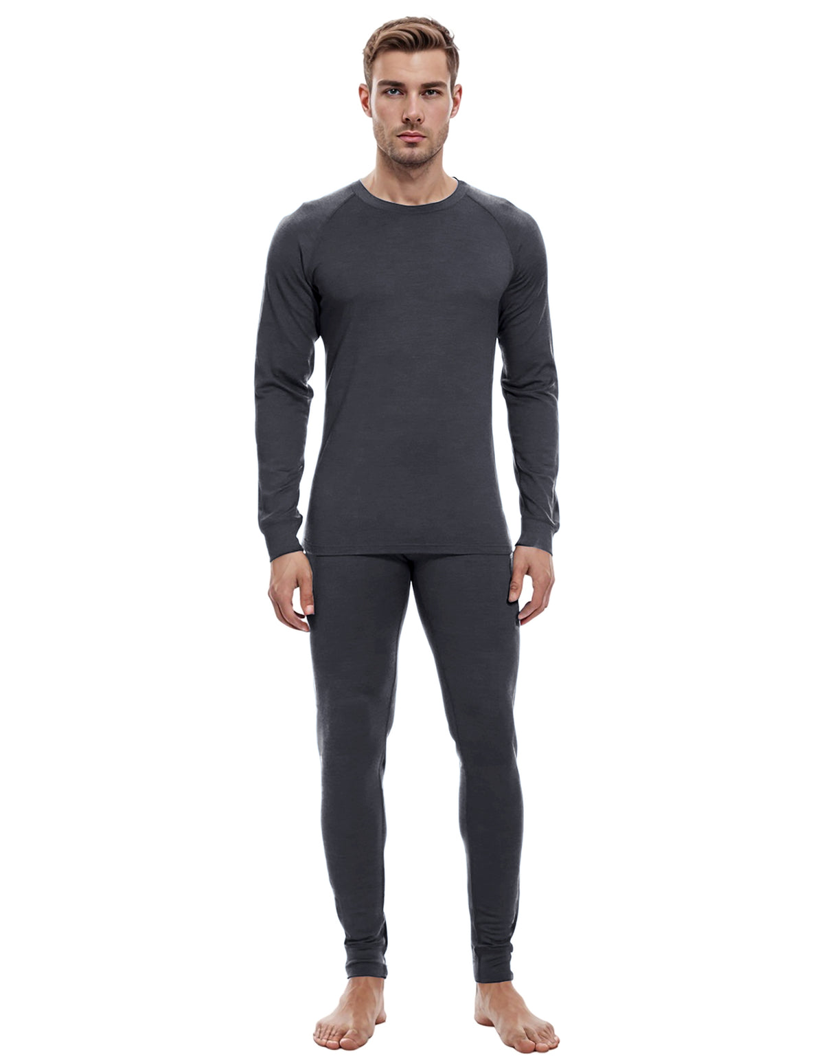 Men's Merino Wool Base Layer Sets Long Johns Thermal Underwear Ski Winter