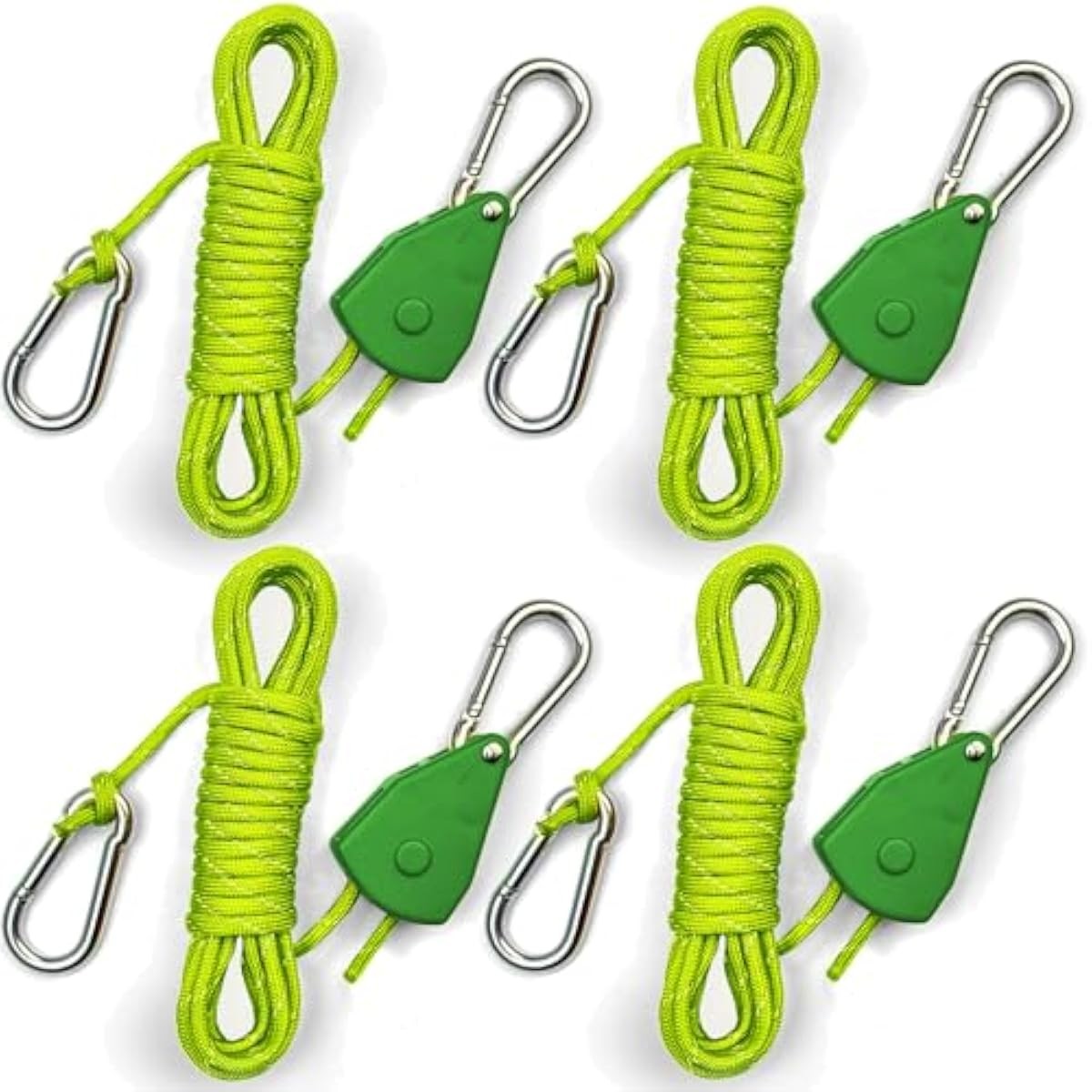 15ft Rope Ratchet Tie Downs - Paracord Straps for Camping & Outdoor Use