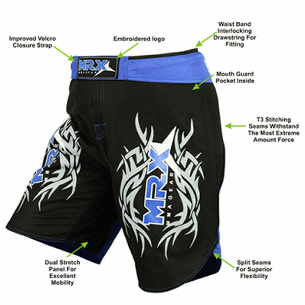 Mens MMA Fight Shorts Grappling Shorts Muay Thai Kick Boxing Cage Fighting