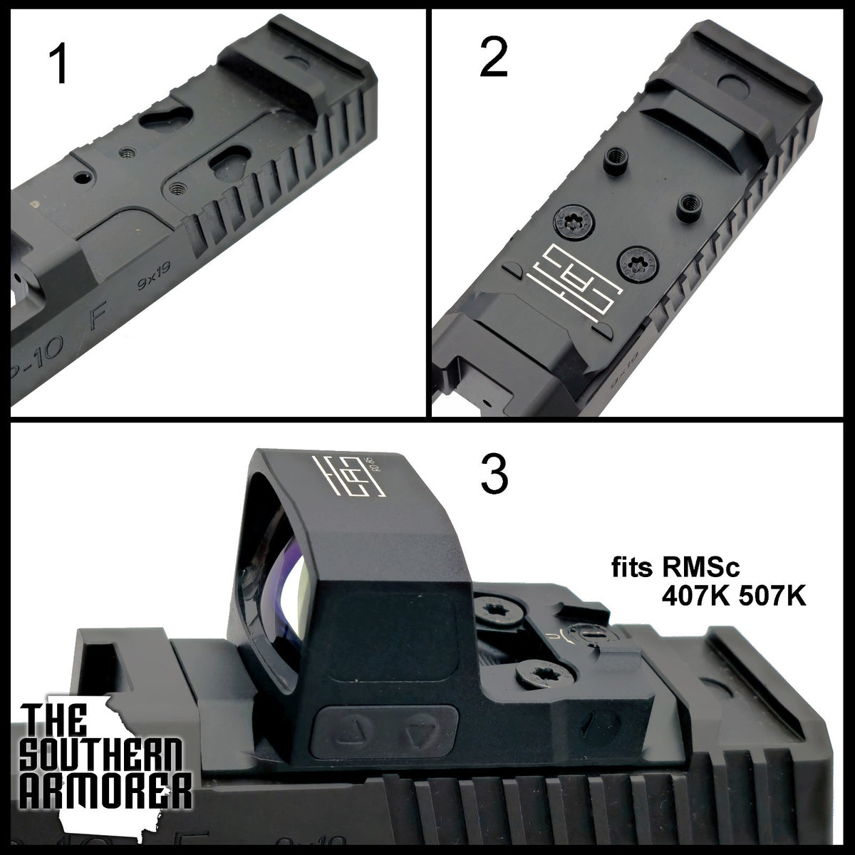 CZ P-10 Optic-Ready Adapter Plate for RMSc Reflex Optics - Compatible with Holosun 407K 507K Shield RMSc SIG Romeo Zero