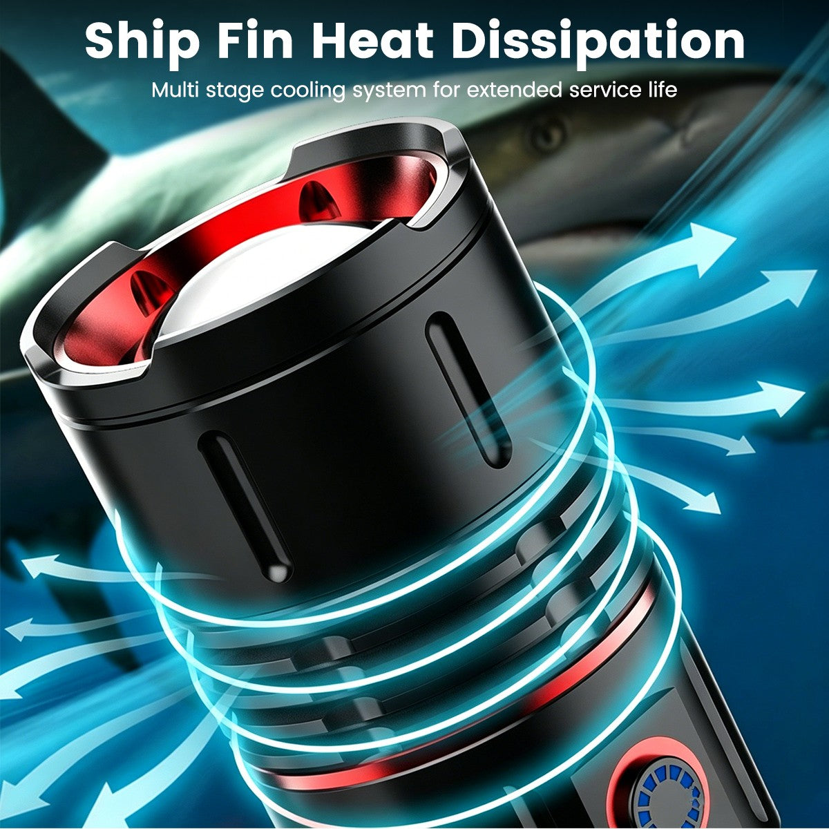 Super Bright 1000LM LED Laser Flashlight with Type-C Charging Zoomable Torch