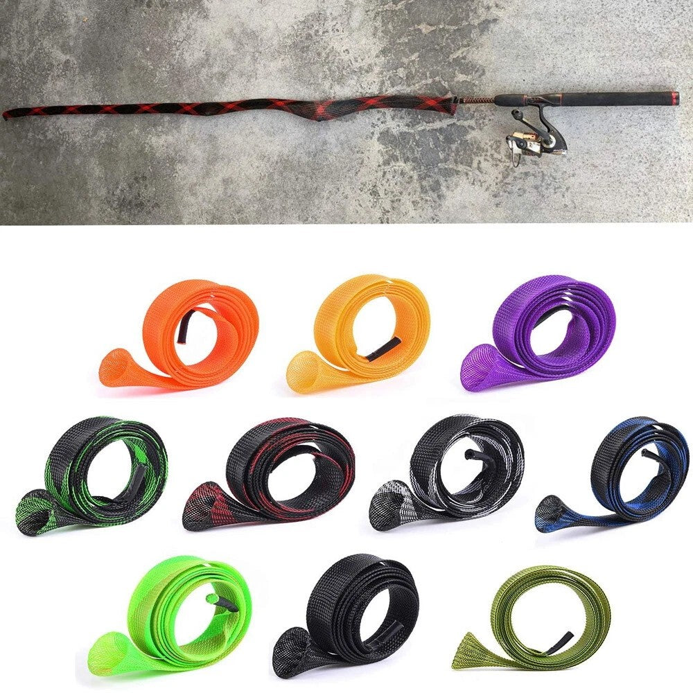 10PCS Fishing Rod Sleeve Mesh Covers - Protect Poles and Guides