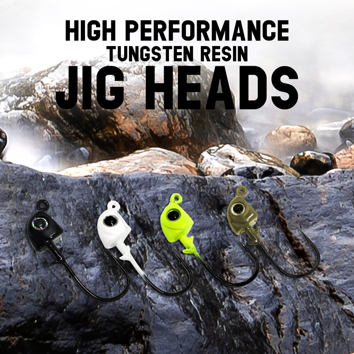 Tungsten Swimbait Jig Heads - Bass Fishing Weedsless Tackle 5-Pack