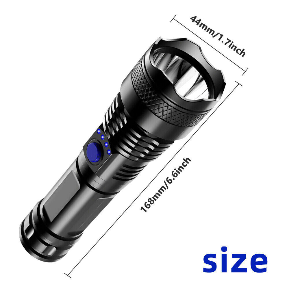 Rechargeable LED Tactical Flashlight 500m Waterproof Handheld Torch