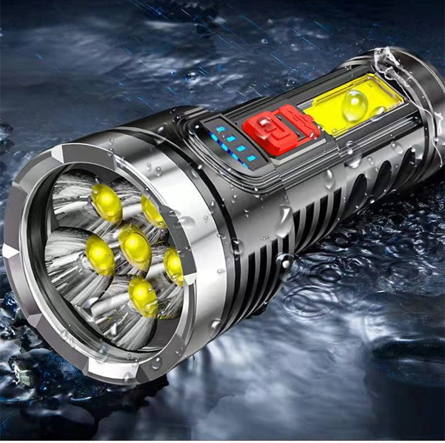 Rechargeable LED Tactical Flashlight with 4 Modes, Waterproof, 1200mAh Battery