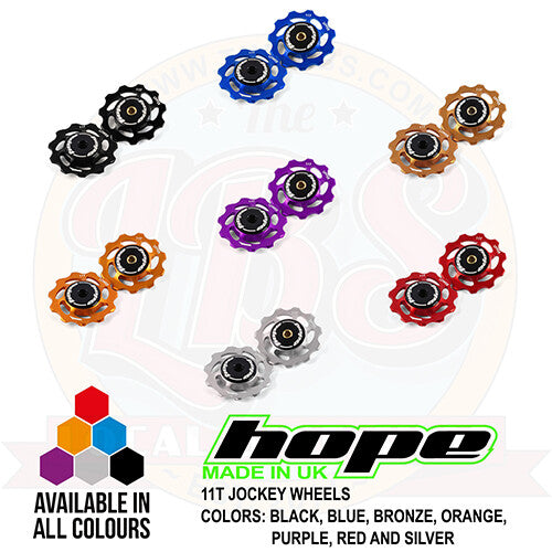 Hope Derailleur Jockey Wheel Set - Multiple Tooth Counts & Colors for Bicycle Gear