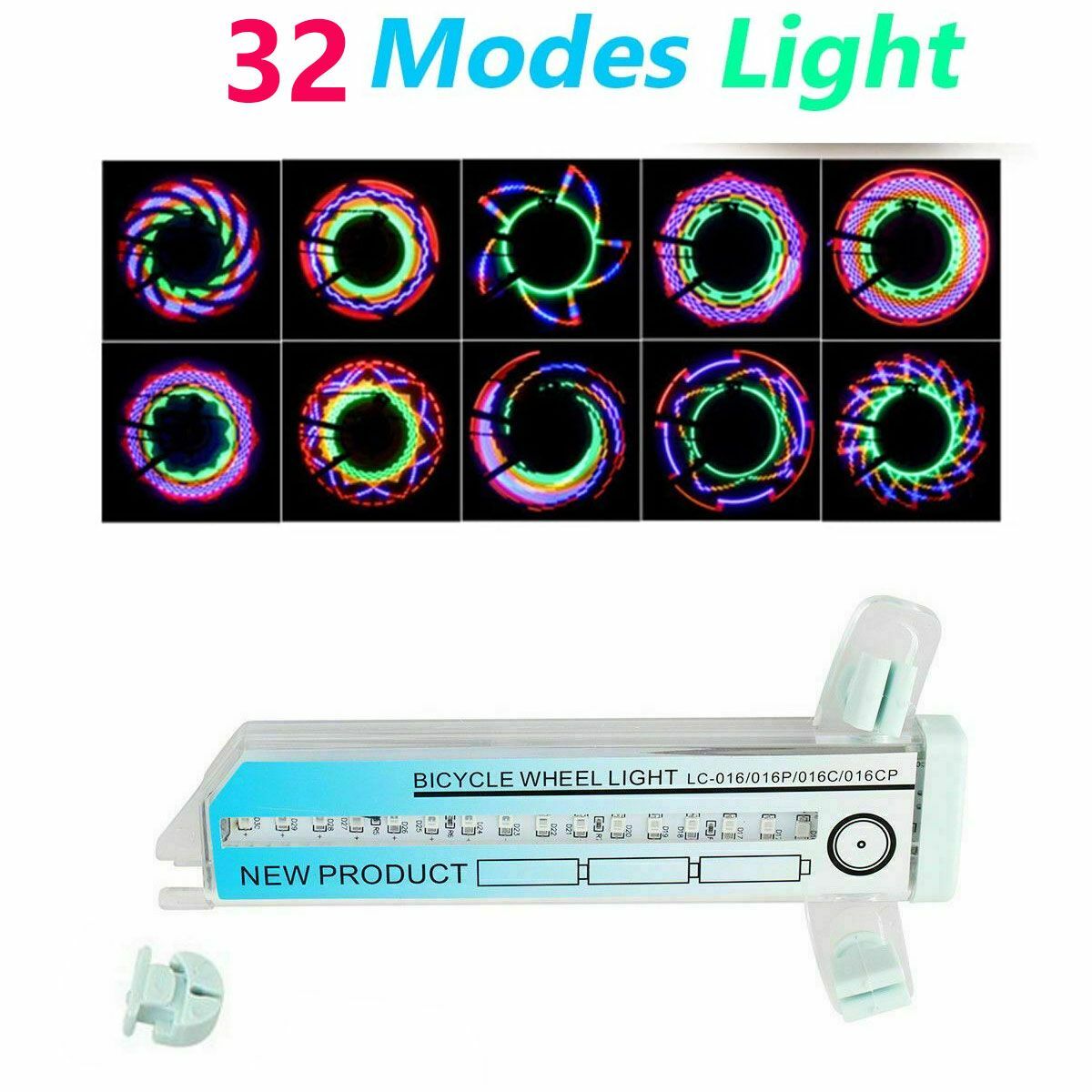 Colorful LED Bicycle Spoke Lights - 32 Patterns, Waterproof, for Night Riding
