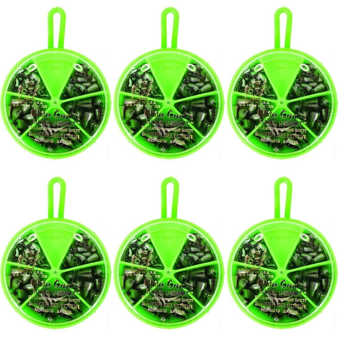 Water Gremlin Bullet-Shaped Split-Shot Sinkers Pack of 6 - #10BS Finesse Fishing Weights