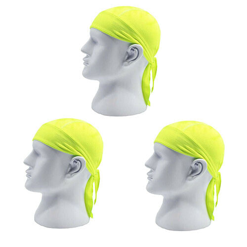 3 Pack Skull Cap Motorcycle Head Wrap Tie Durag Beanie Cycling Bandana