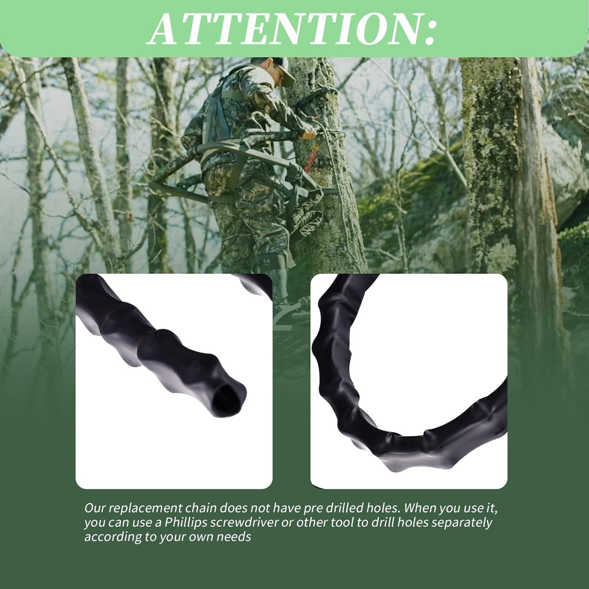 60-Inch Hunting Tree Stand Replacement Chain & Cover - Climbing & Climber