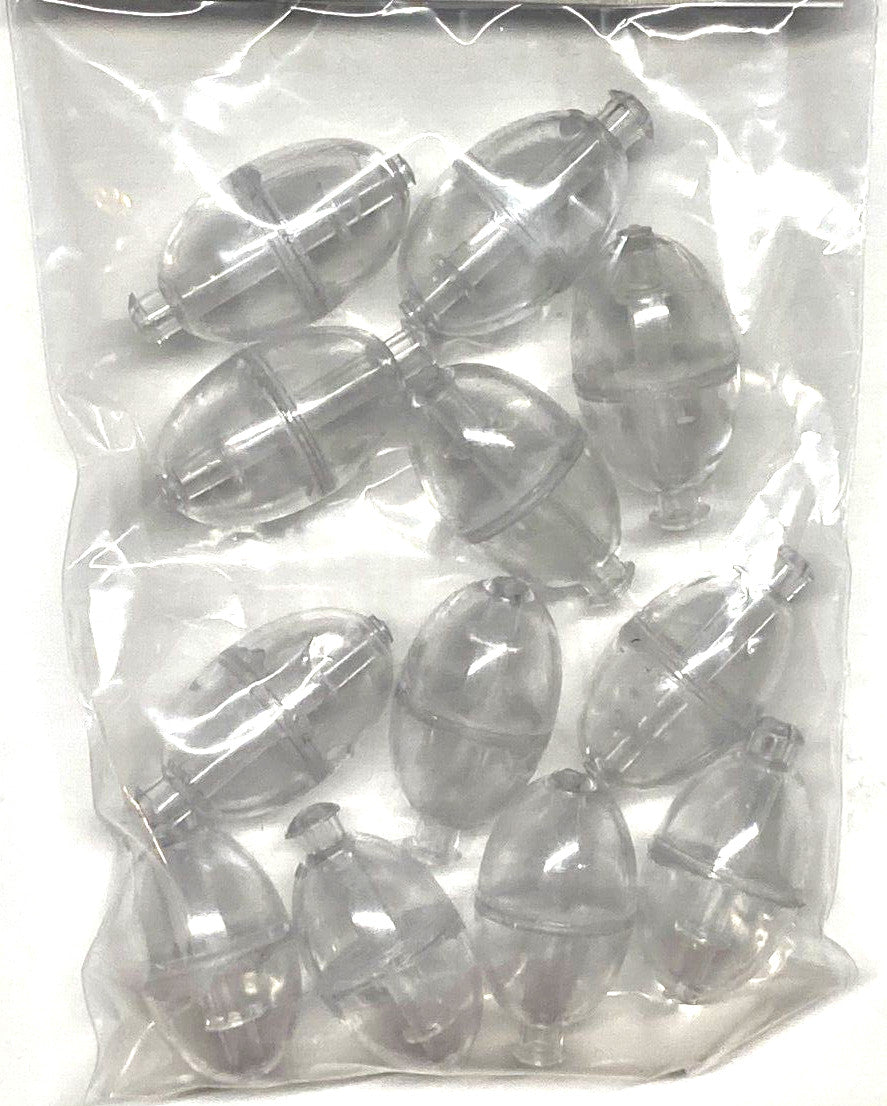 Clear Plastic Bubble Spinning Floats Set - 3/4 Inch Width, 12 Pack