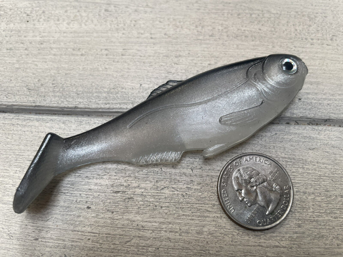 4-Inch Pearl Shad Weedless Swimbait - Pack of 2 Fishing Lures