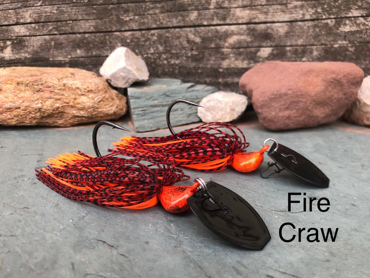 Custom Vibrating Bladed Jigs for Bass Fishing - Multiple Colors & Weights