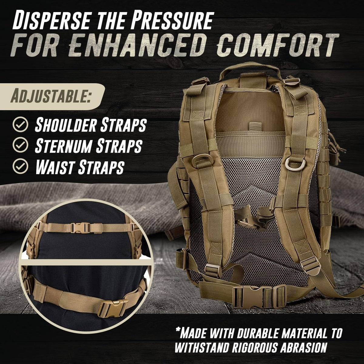 45L Military Tactical Backpack Large Army Assault Pack Molle Rucksack