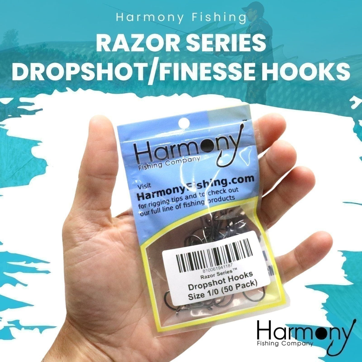Dropshot Fishing Hooks - Razor Series Finesse Hooks for Bass & Gamefish