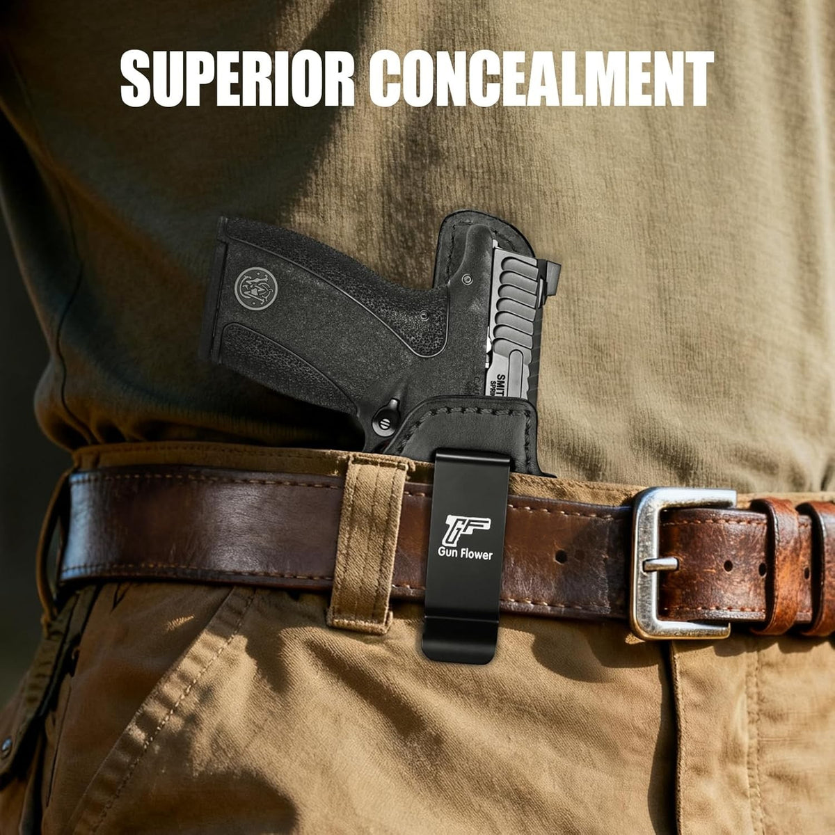Concealed Carry Leather Holster for S&W Bodyguard 2.0, Optic Cut, Right Hand