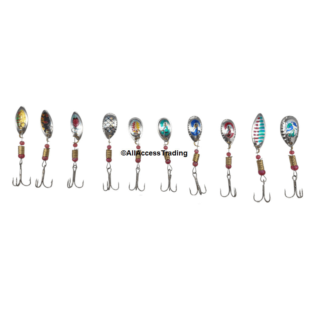 30-Piece Fishing Spinner Lures Set with Tackle Box for Freshwater and Saltwater