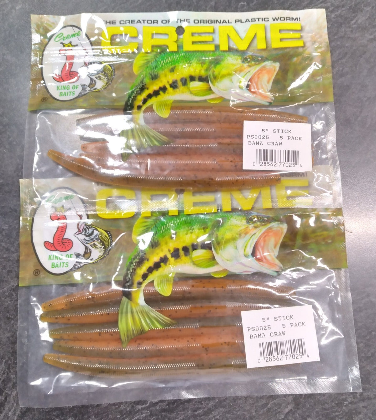 Creme Stick Baits 5 Inch Soft Plastic Craws - Walleye, Bass, Crappie, Northern
