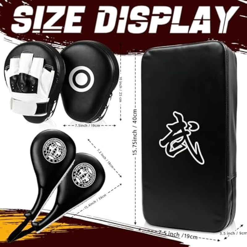 Martial Arts Sparring Gear Set with Punching Mitts and Kick Pads for Teens