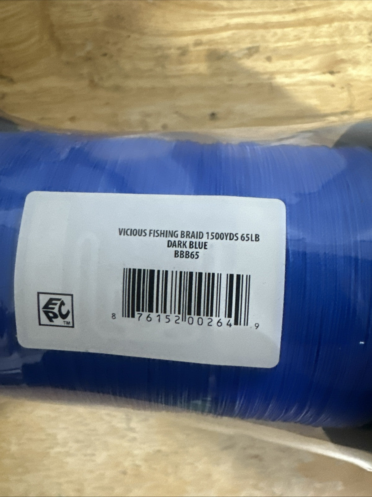 Fishing Braided Line 65Lbs Test 1500Yds Dark Blue Spool - High Strength Line