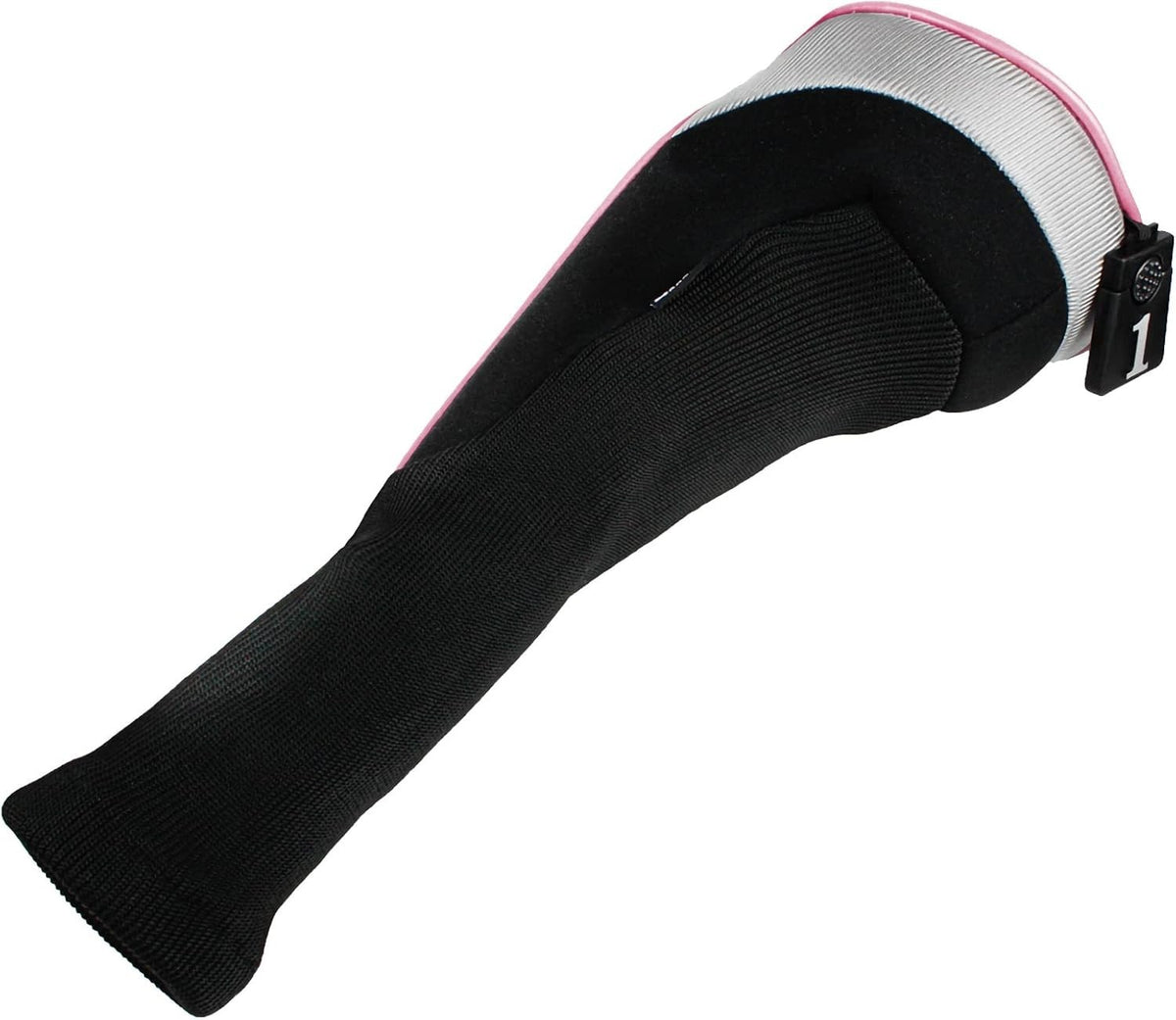 Golf Club Head Covers Set - 6-Piece Black and Pink Protects Drivers & Hybrids