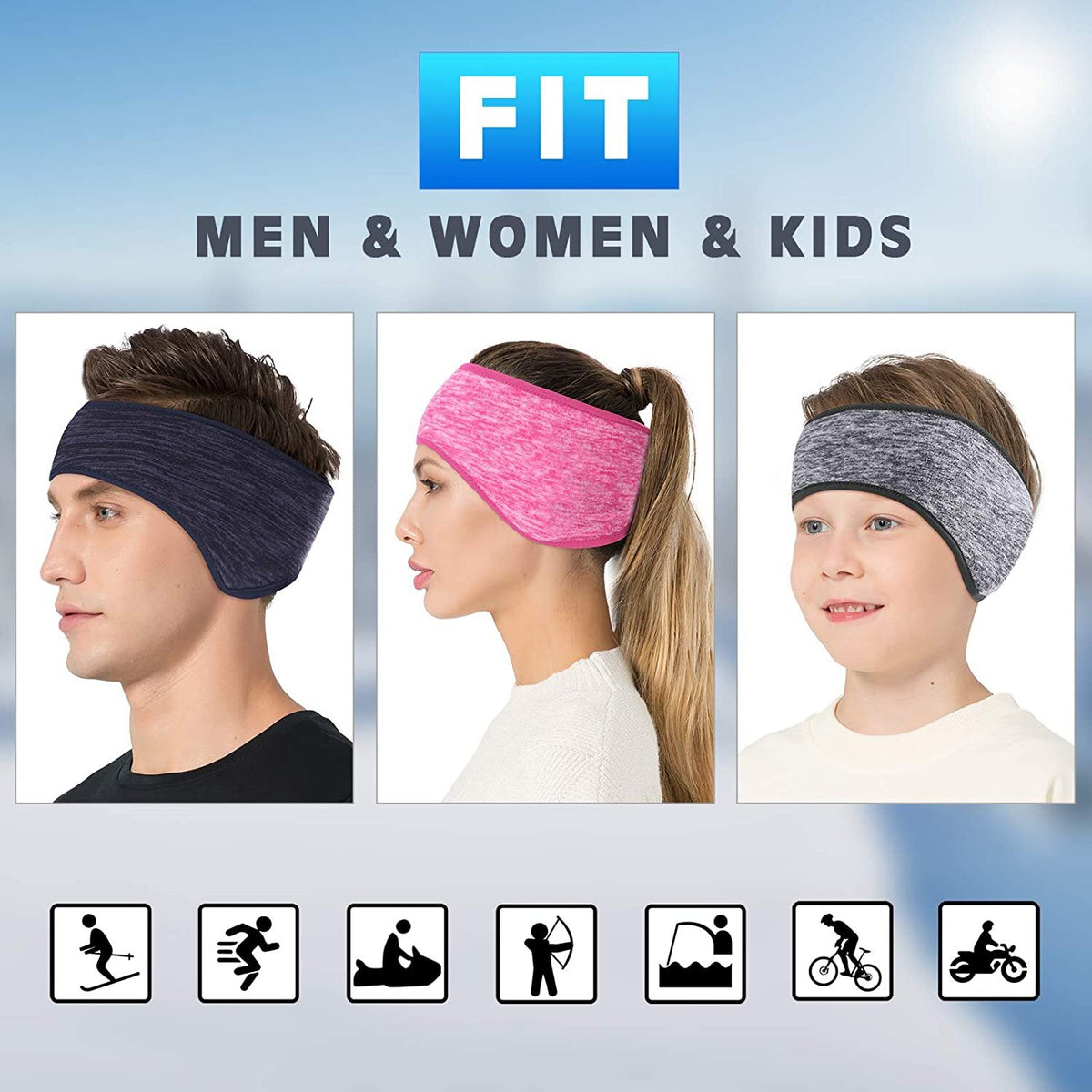 Winter Ear Warmer Headband for Women Men Fleece Ski Ear Muffs Sports