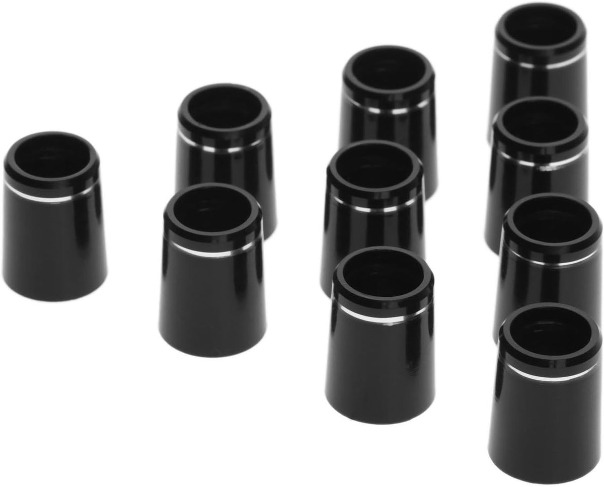Golf Ferrules Set - 10 Black Tapered with Silver Ring for Irons