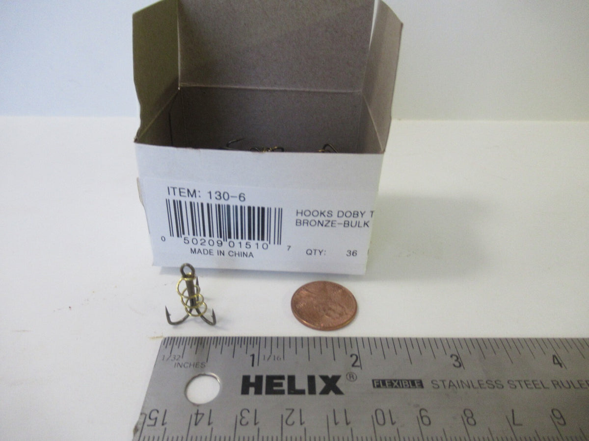 Treble Fishing Hooks - Bronze Spring Bait Hooks for Fish Tackle, Multiple Sizes & Quantities