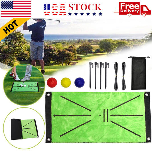 Golf Training Mat Swing Detection Practice Aid with Balls & Carrying Bag