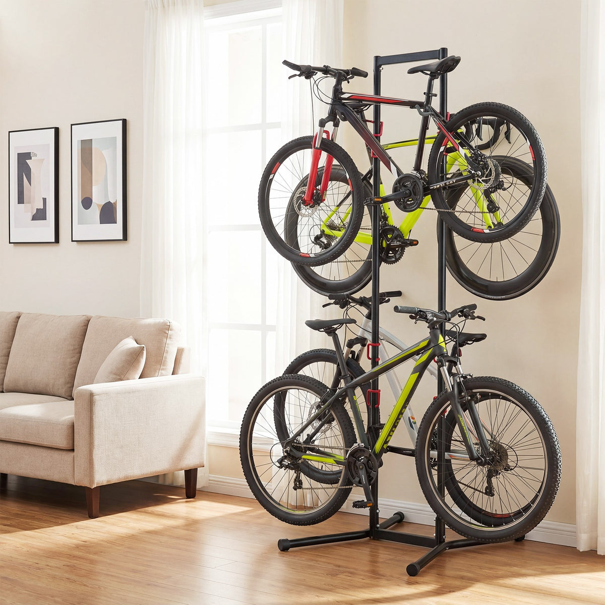 Adjustable Bike Storage Rack for Garage Indoor Bicycle Stand Space Saver