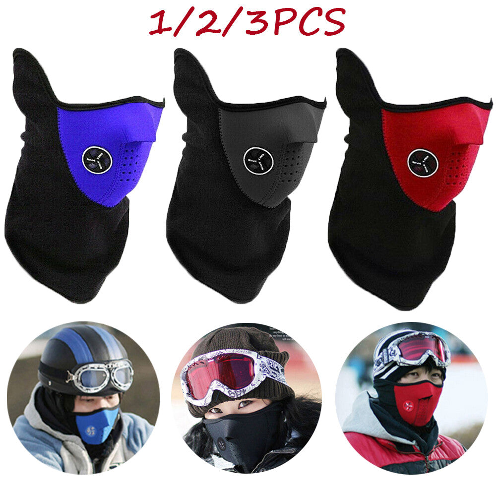 Neoprene Half Face Mask Ski Motorcycle Cycling Neck Warmer - Multiple Colors & Quantities