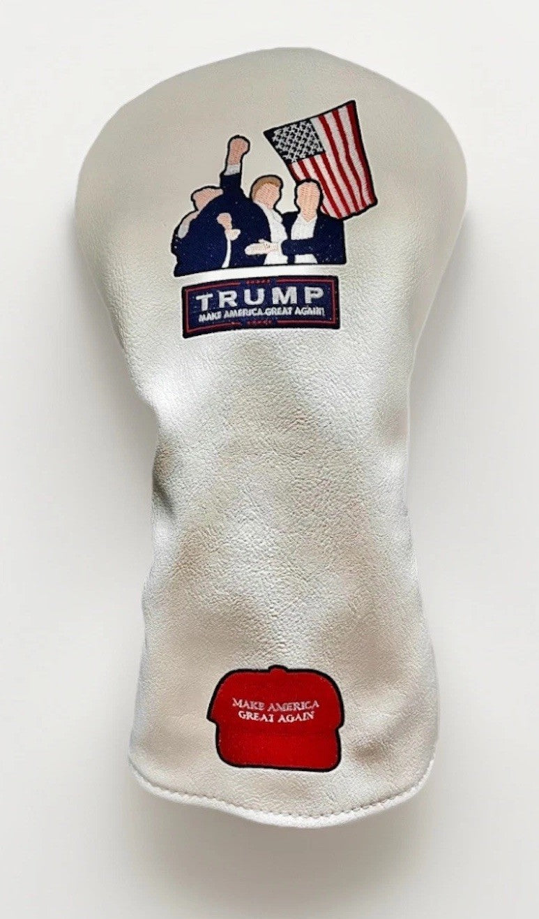 Golf Driver Head Cover - Make America Great Again Donald Trump Embroidered Patriotic Golf Accessory
